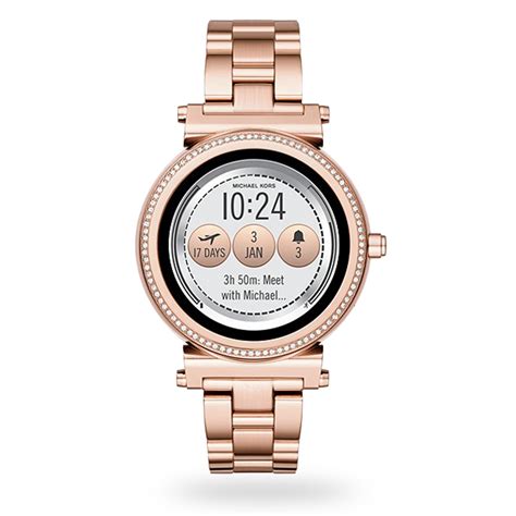 michael kors ladies smart watch rose gold